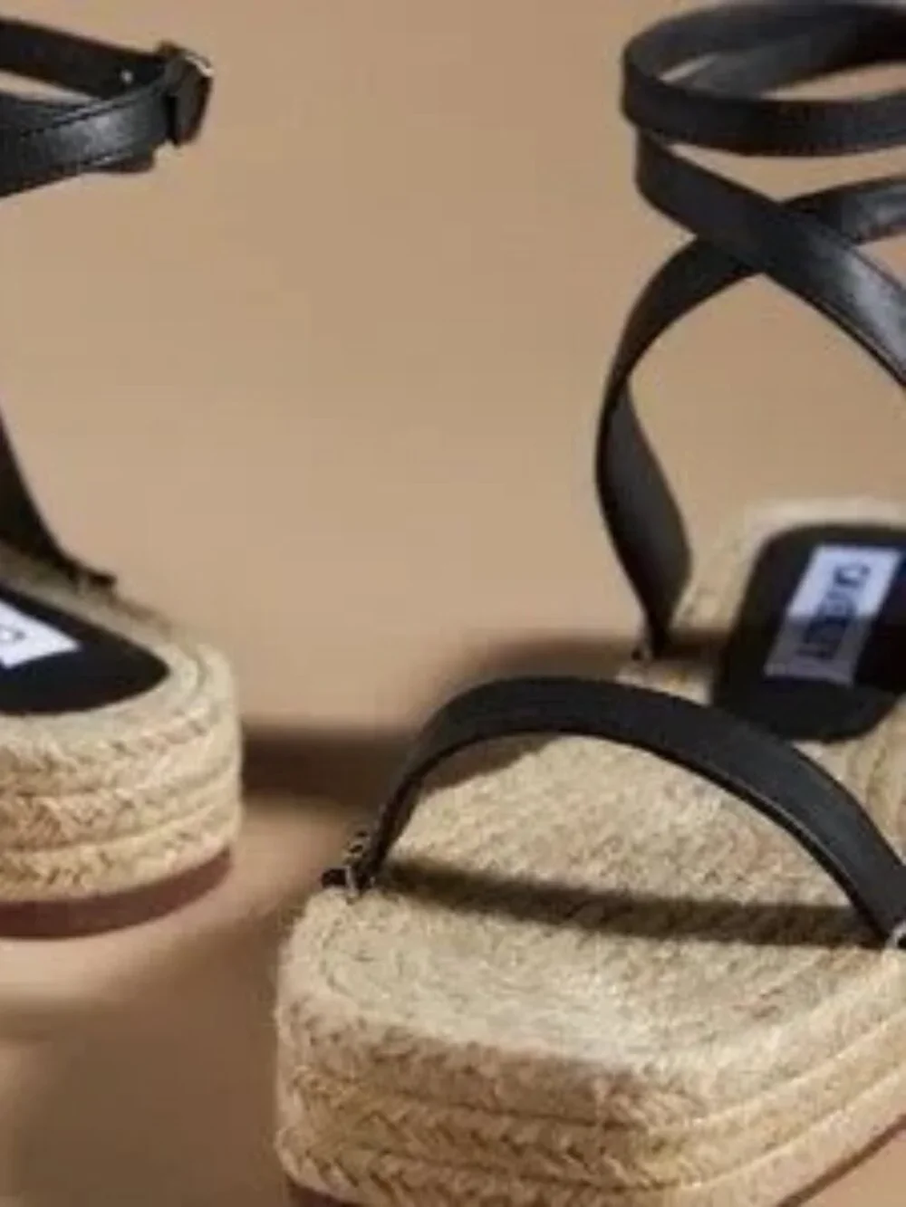 EUC CAVERLEY Jude Espadrille Leather Sandals in Black, Size US Women 9.5 EU 40